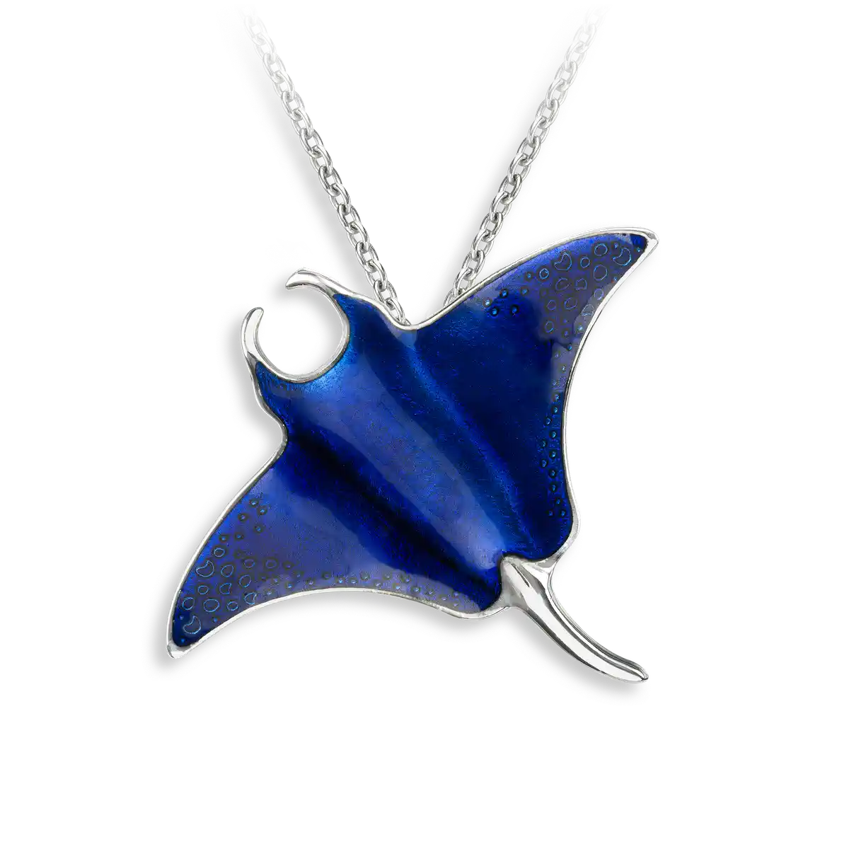 Navy Blue Manta Ray Necklace Sterling Silver Nicole Barr