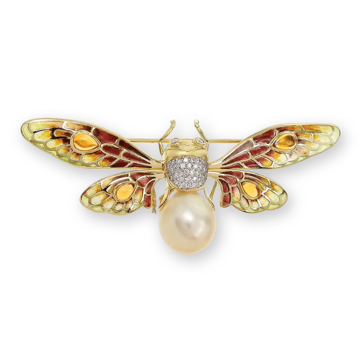 Zinnia Multicolor South Sea Pearl Brooch